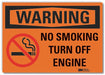 No Smoking Warning Rflct Label 3.5x5in