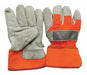 J4937 Leather Gloves White/Hi-Vis Orange L PR