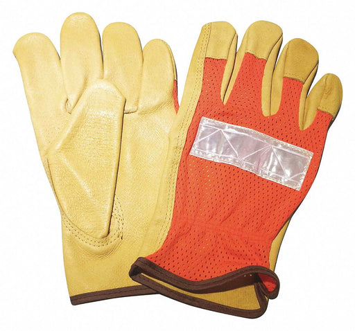 Leather Gloves Hi-Vis Orange M PR