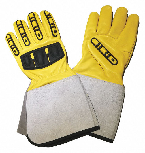 J4945 Gloves Yellow 2XL Gauntlet Fleece PR