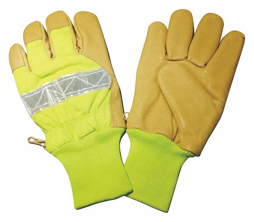Gloves Hi-Vis Lime XL Knit Wrist PR