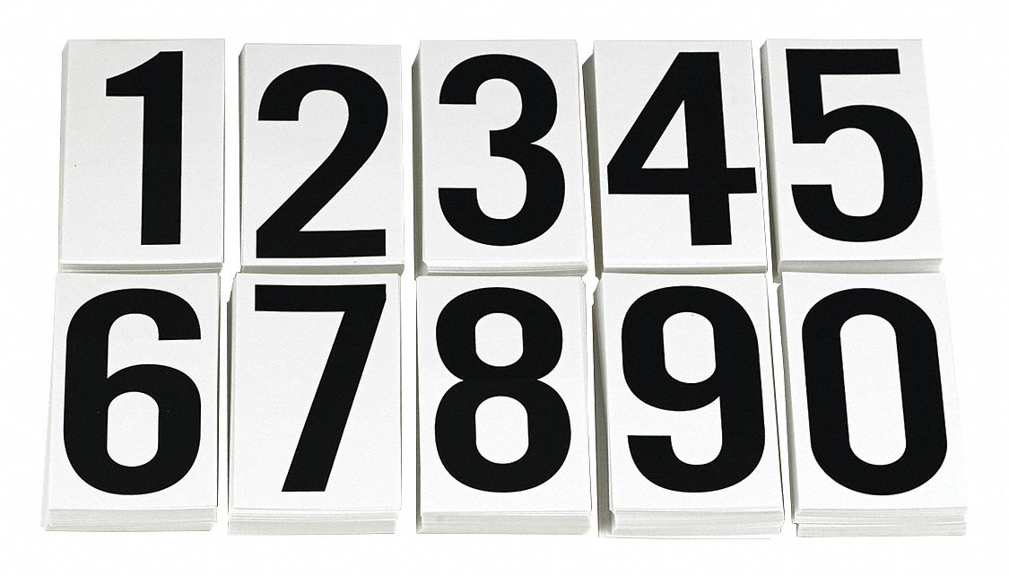 NumberLabelSet Vinyl 4inH 2-1/8inW