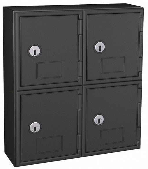 Locker 2x2Lckrs Blk 13.5 x12 x4 