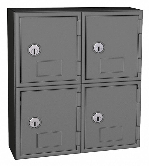 Locker 2x2Lckrs Gry/Blk 13.5 x12 x4 