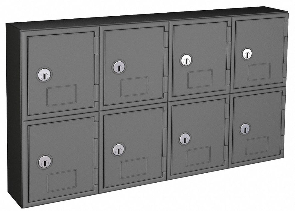 Locker 2x4Lckrs Gry/Blk 13.5 x24 x4 