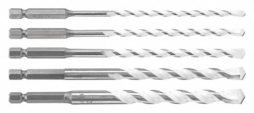 Hex Shank Drill Set 5pc Carbide