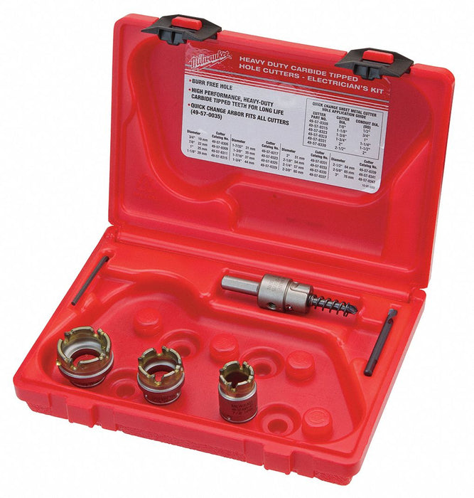 HoleCutterKit 5pcs Sizes 0.875 -1.375 