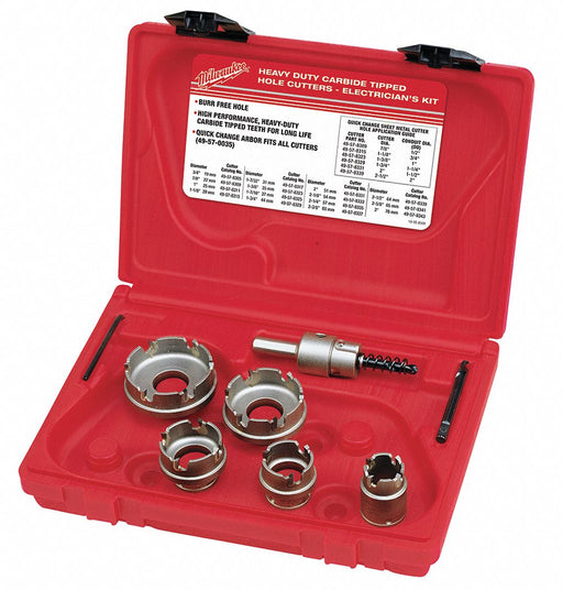 HoleCutterKit 7pcs Sizes 0.875 -2 