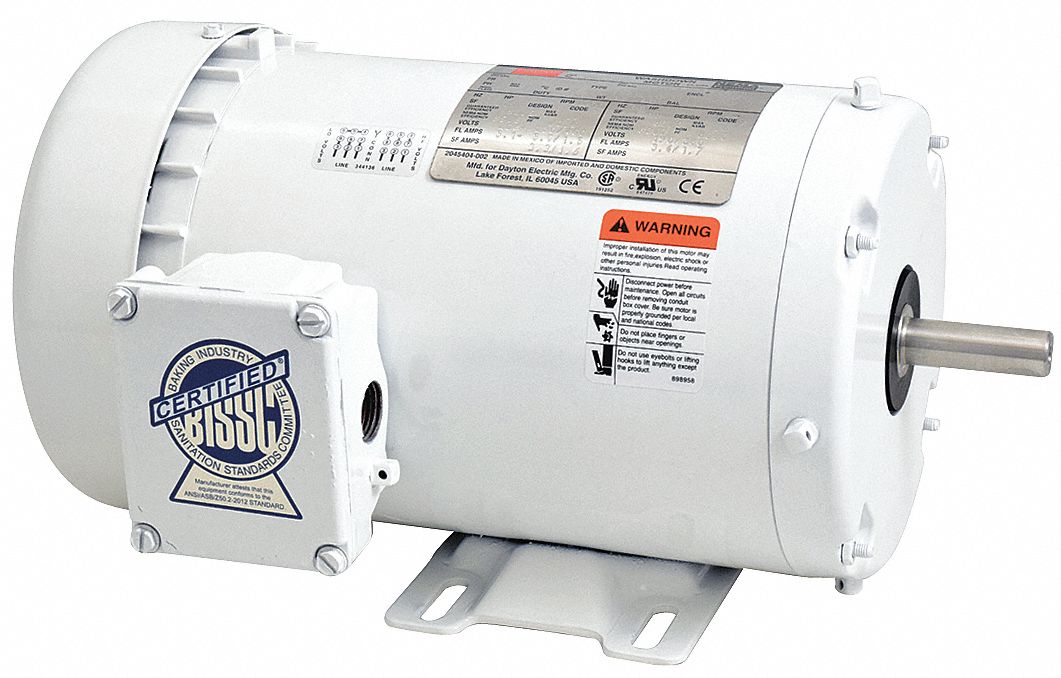 Washdown Motor 1 HP 1750 56 230/460V