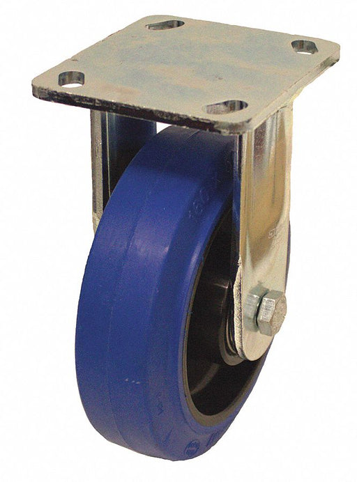 Plate Caster Rigid Rubber 9 1/2 H