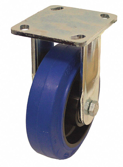 Plate Caster Rigid Rubber 9 1/2 H