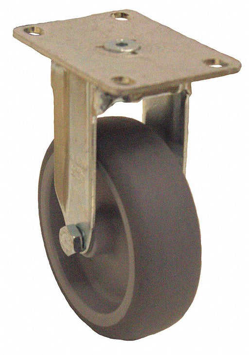 Plate Caster Rigid Rubber 5 3/8 H
