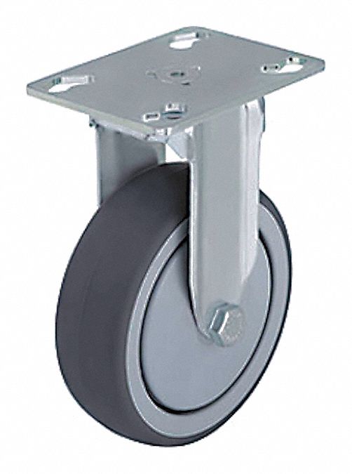 Plate Caster Rigid Rubber 2 13/16 H