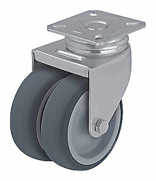 Plate Caster Swivel Rubber 4 H