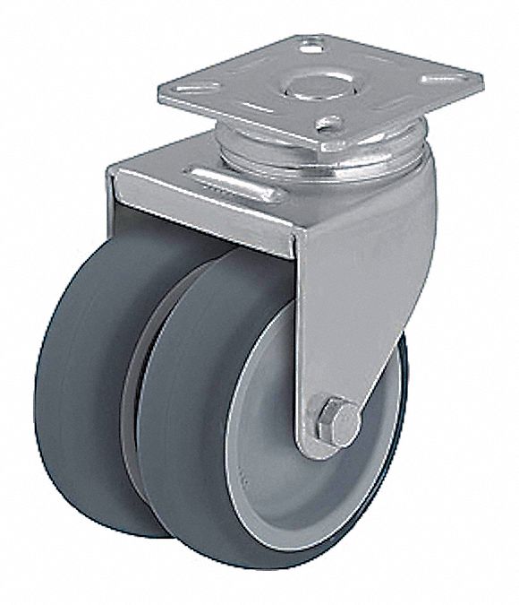 Plate Caster Swivel Rubber 4 H