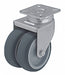 Plate Caster Swivel Rubber 4 H