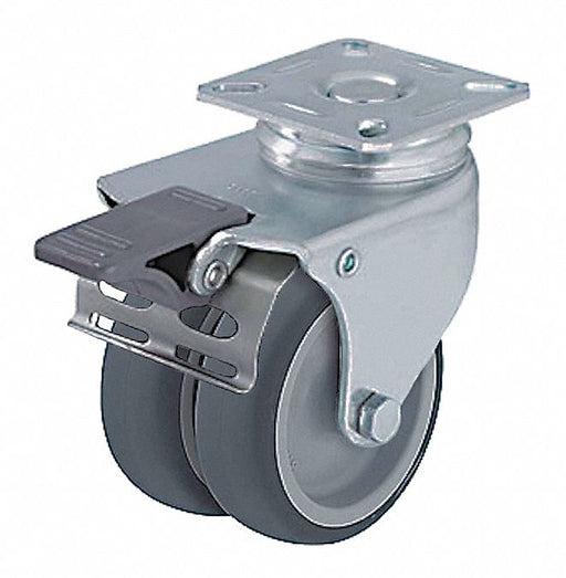 Plate Caster Swivel Rubber 4 H