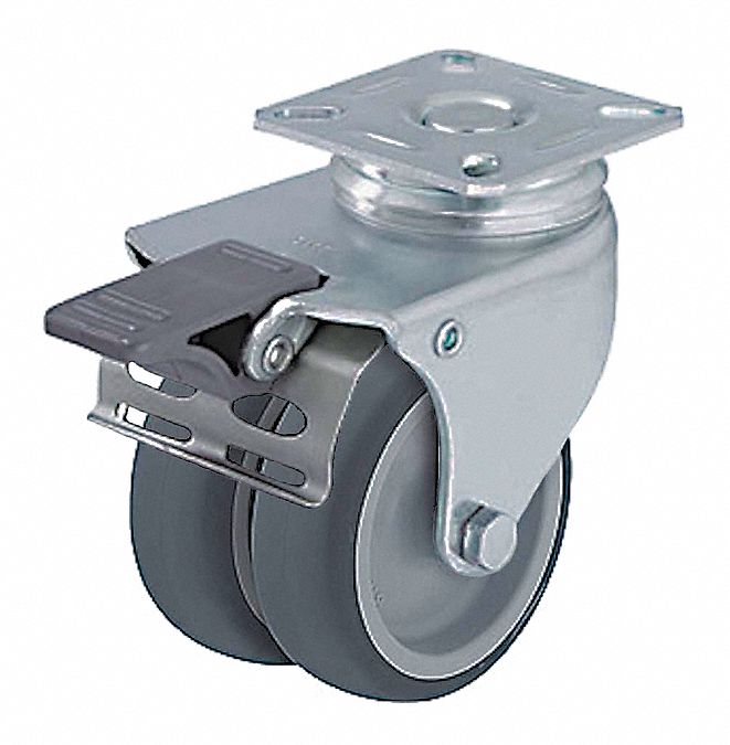 Plate Caster Swivel Rubber 4 H