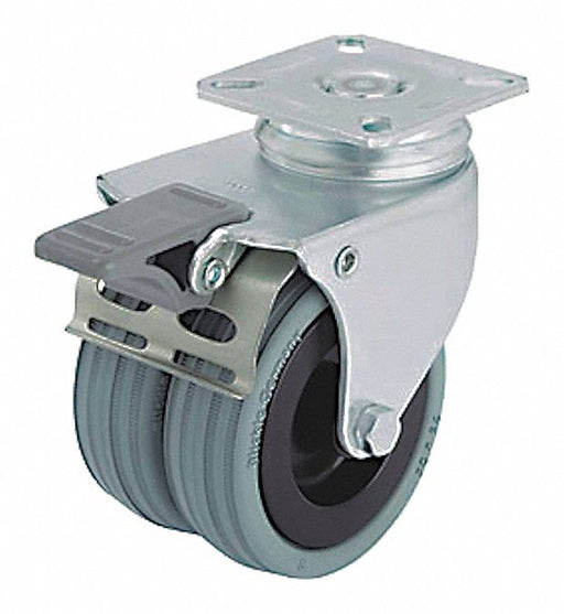 Plate Caster Swivel Rubber 2 13/16 H