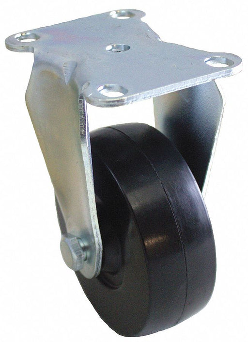 Plate Caster Rigid Rubber 4 11/16 H