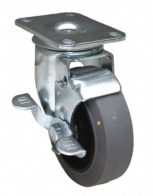 Plate Caster Swivel Rubber 5 1/8 H