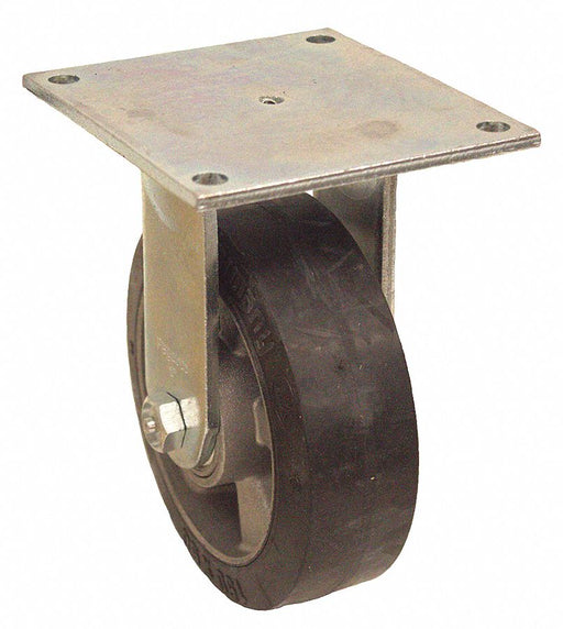 Plate Caster Rigid Rubber 7 7/16 H