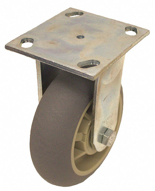 Plate Caster Rigid Rubber 7 1/2 H
