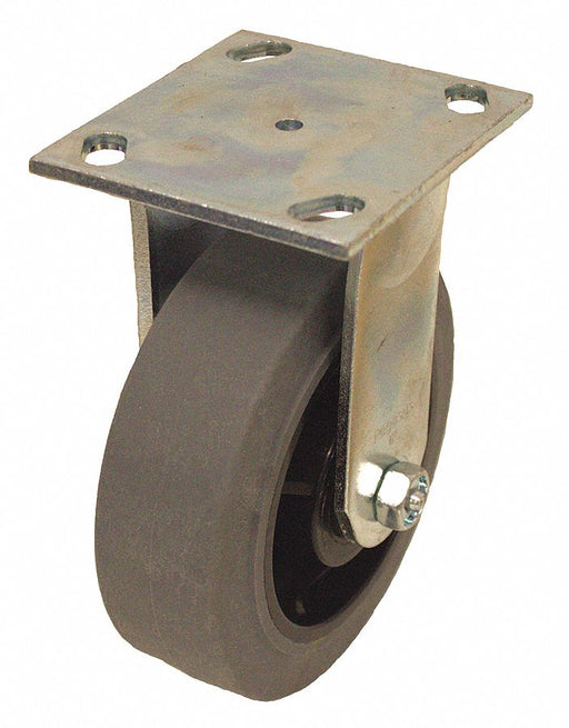 Plate Caster Rigid Rubber 6 1/2 H
