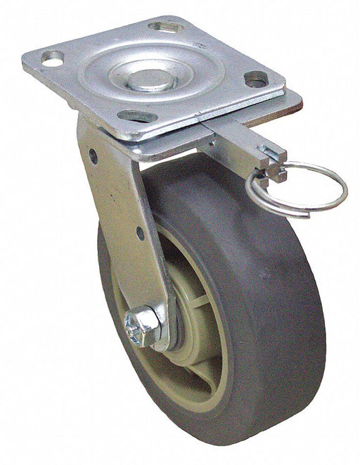 Plate Caster Swivel Rubber 6 1/2 H