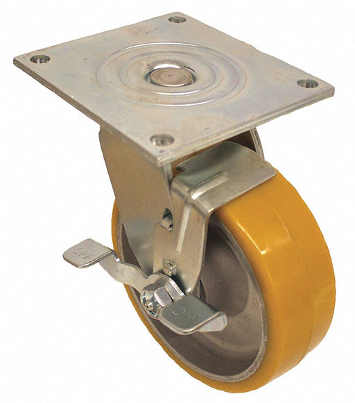 Plate Caster Swivel Polyurethane 9 1/2 H