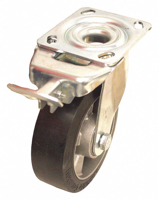 Plate Caster Swivel Rubber 9 1/4 H