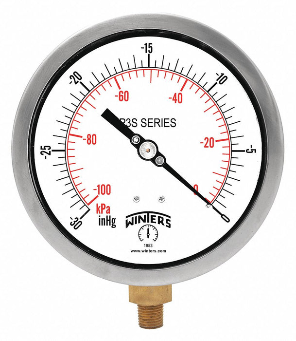 K4528 Vacuum Gauge 6 Dial Size Black