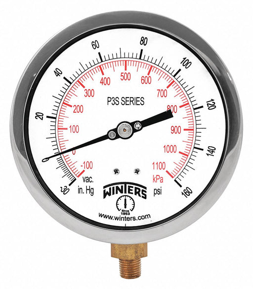 K4526 Compound Gauge 4-1/2 Dial Size Black