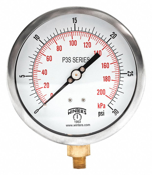 K4526 Pressure Gauge 4-1/2 Dial Size Black