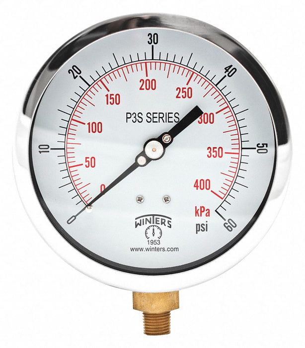 K4527 Pressure Gauge 4-1/2 Dial Size Black