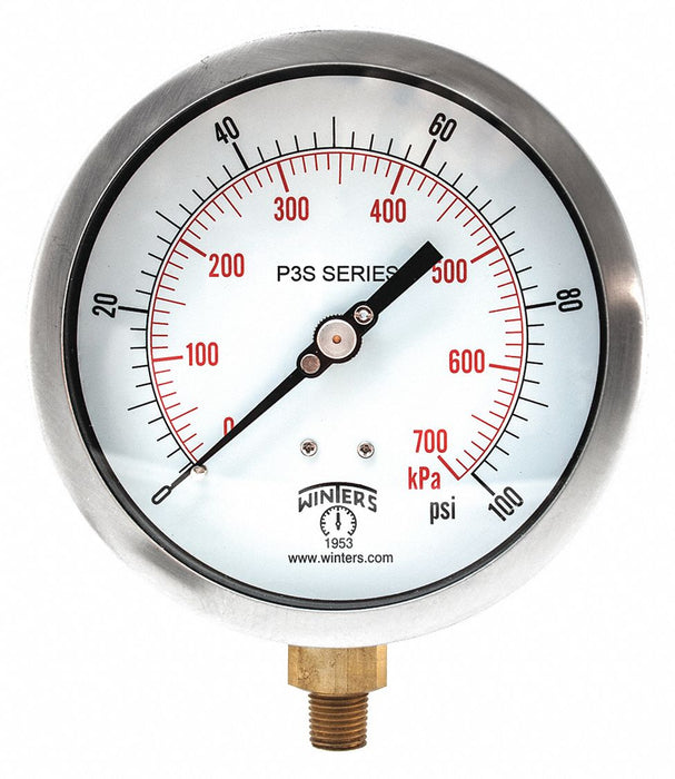K4526 Pressure Gauge 4-1/2 Dial Size Black