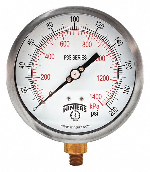 K4527 Pressure Gauge 4-1/2 Dial Size Black