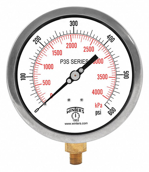 K4527 Pressure Gauge 4-1/2 Dial Size Black