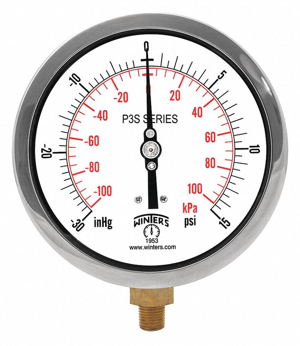 K4526 Compound Gauge 4-1/2 Dial Size Black