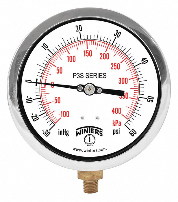 K4526 Compound Gauge 4-1/2 Dial Size Black