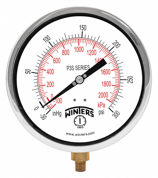 K4528 Compound Gauge 6 Dial Size Black