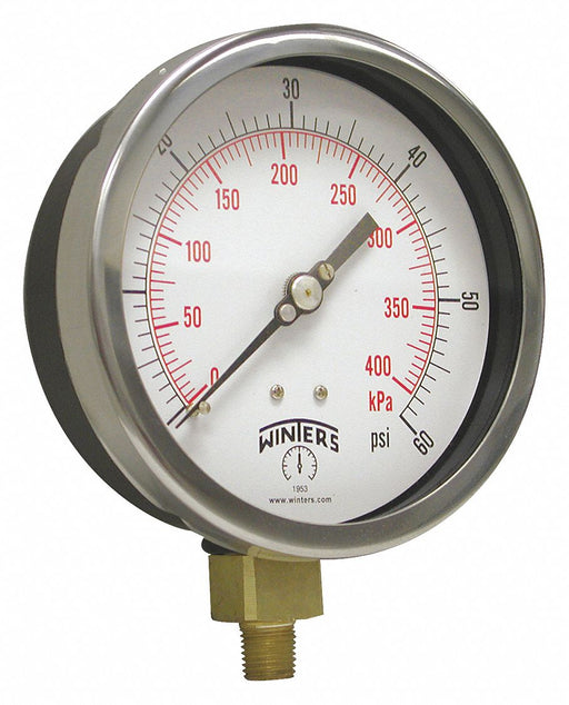 K4528 Pressure Gauge 6 Dial Size Black