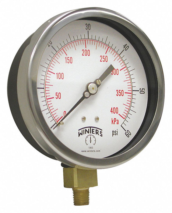 K4528 Pressure Gauge 6 Dial Size Black