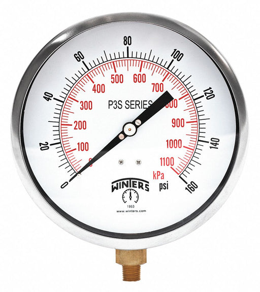 K4528 Pressure Gauge 6 Dial Size Black