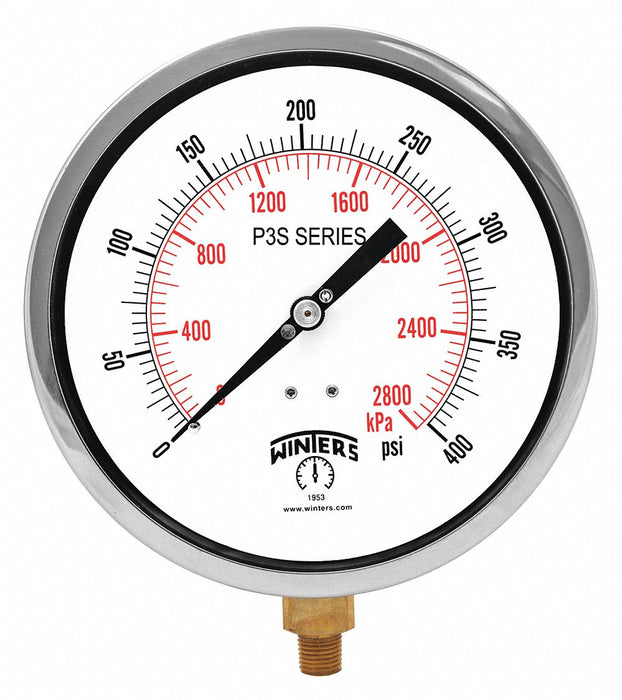 K4528 Pressure Gauge 6 Dial Size Black