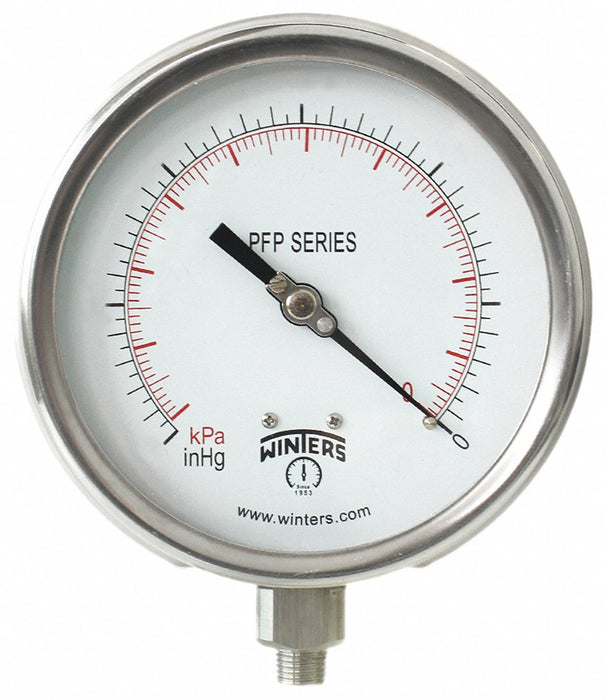 Pressure Gauge 4-1/2 Dial Size Silver