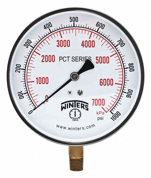 K4529 Pressure Gauge 4-1/2 Dial Size Silver
