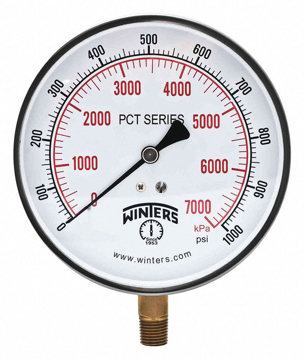 K4529 Pressure Gauge 4-1/2 Dial Size Silver