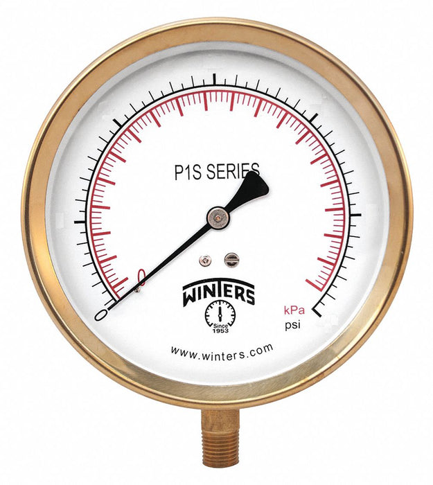 K4568 Pressure Gauge 4-1/2 Dial Size Gray