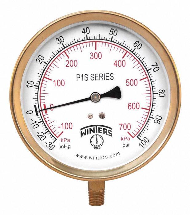 K4531 Compound Gauge 4-1/2 Dial Size Gray